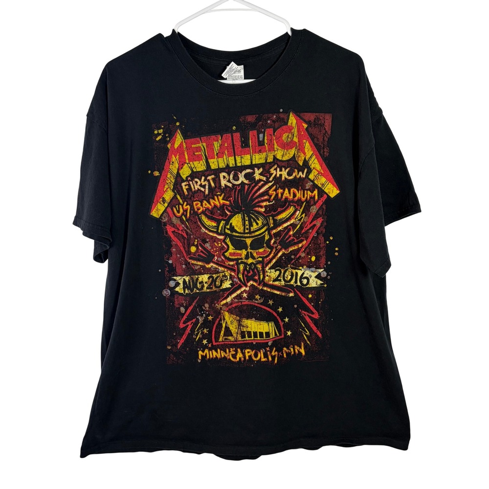 Metallica 2016 US Bank Stadium Minneapolis First Rock Show Graphic T-Shirt XL